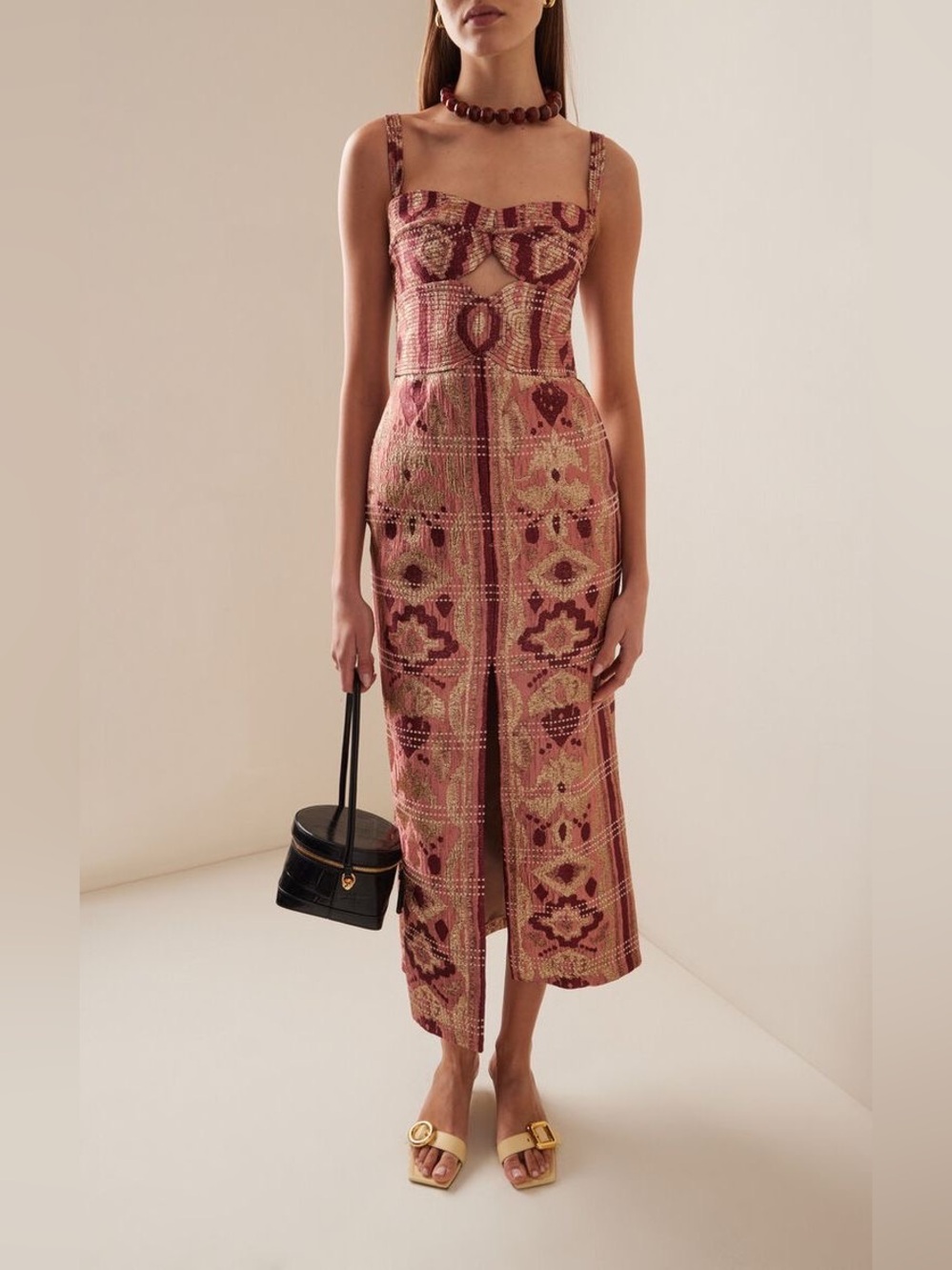 Johanna Ortiz Navajo weaver metallic tweed ankle dress, 4